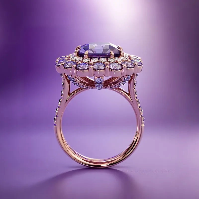 "The Regal Aura"🔮 Ziara Signature Ring in Rose Gold