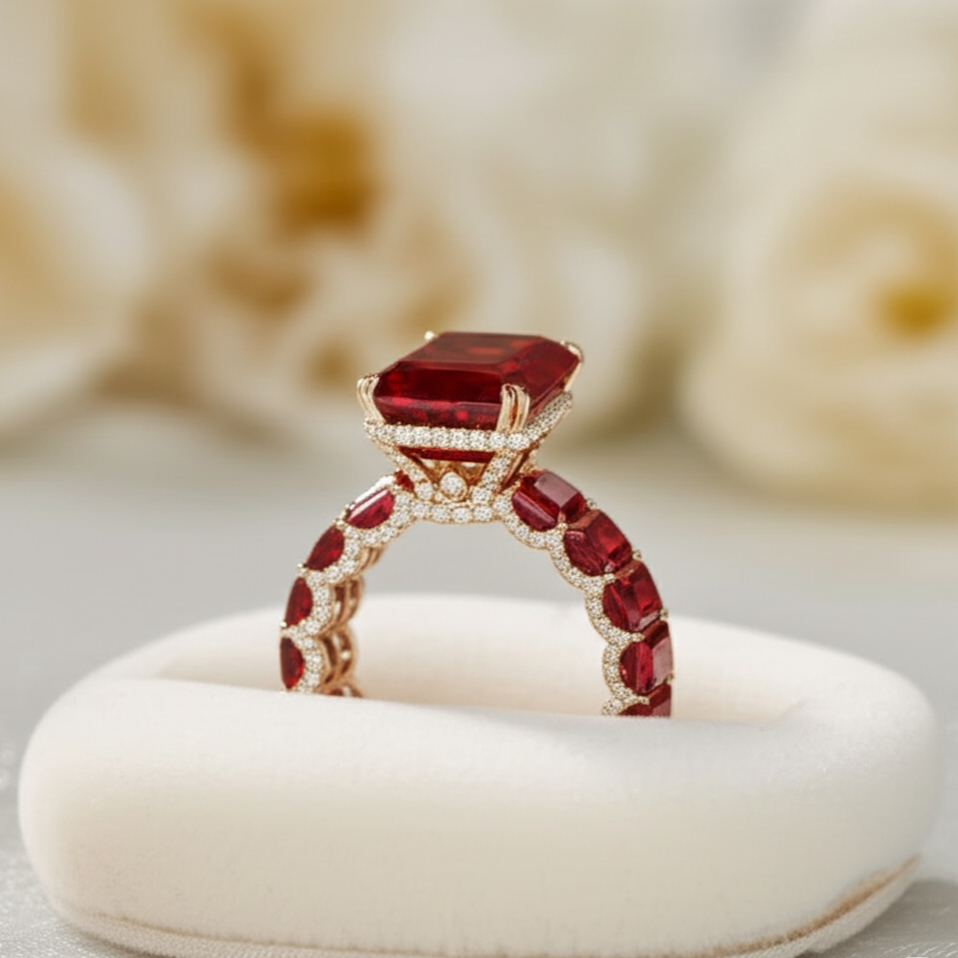 "Heart of Fire"❤️🔥Regal Ruby Ring by Ziara