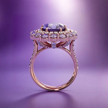 "The Regal Aura"🔮 Ziara Signature Ring in Rose Gold