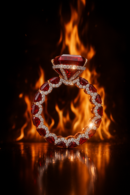"Heart of Fire"❤️‍🔥Royal Ruby Ring by Ziara