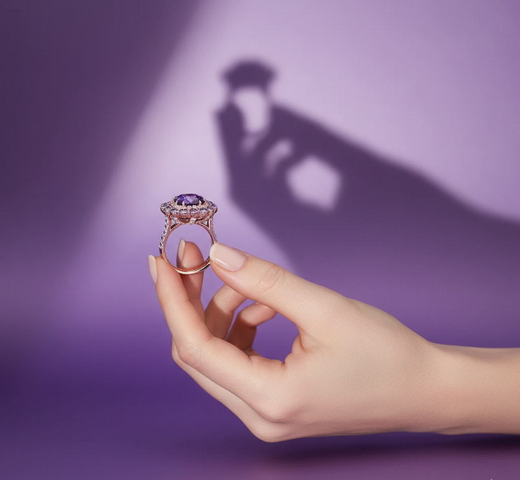 "The Regal Aura"🔮 Ziara Signature Ring in Rose Gold