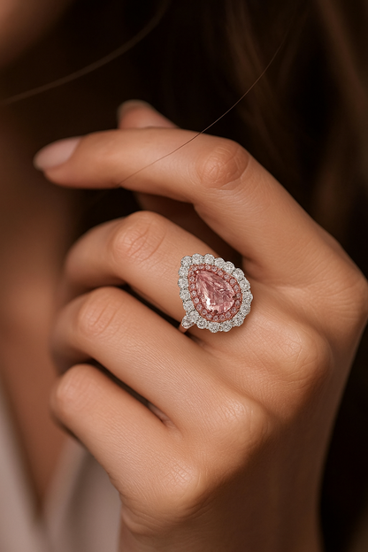 "Rose Radiance"🌷Pear Cut Ring by Ziara™