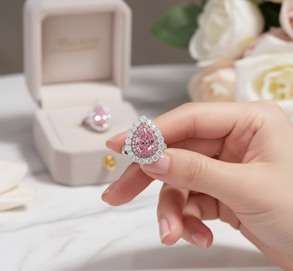 "Rose Radiance"🌷Pear Cut Ring by Ziara™