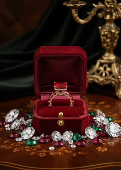 "Heart of Fire"❤️‍🔥Royal Ruby Ring by Ziara