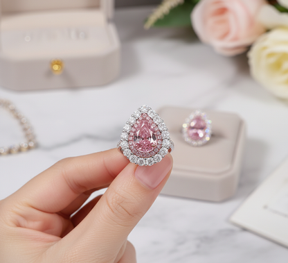 "Rose Radiance"🌷Pear Cut Ring by Ziara™