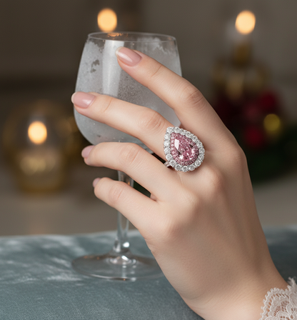 "Rose Radiance"🌷Pear Cut Ring by Ziara™