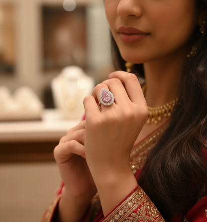 "Rose Radiance"🌷Pear Cut Ring by Ziara™