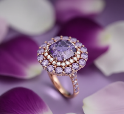 "The Regal Aura"🔮 Ziara Signature Ring in Rose Gold