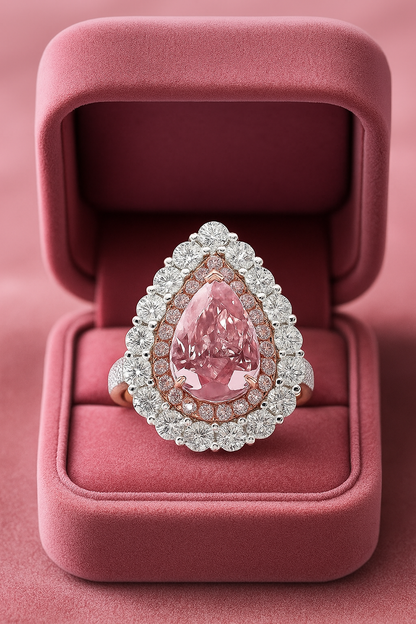 "Rose Radiance"🌷Pear Cut Ring by Ziara™