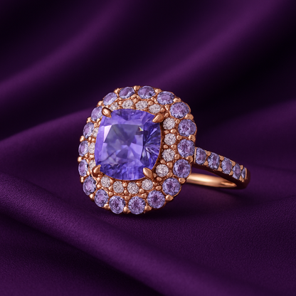 "The Regal Aura"🔮 Ziara Signature Ring in Rose Gold