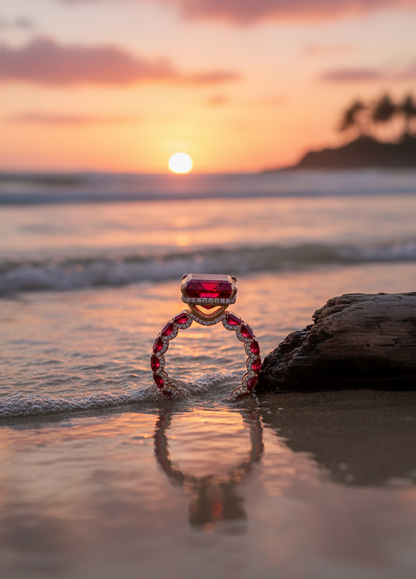 "Heart of Fire"❤️‍🔥Royal Ruby Ring by Ziara