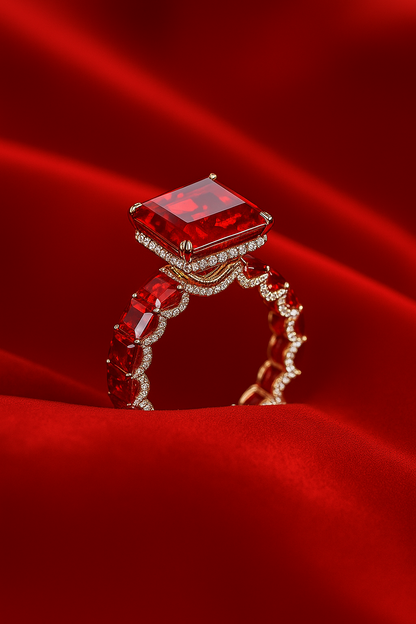 "Heart of Fire"❤️‍🔥Royal Ruby Ring by Ziara