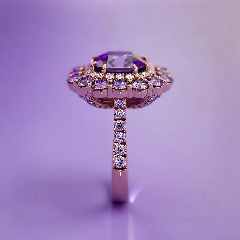 "The Regal Aura"🔮 Ziara Signature Ring in Rose Gold