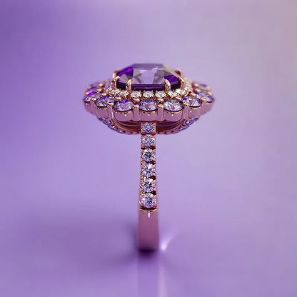"The Regal Aura"🔮 Ziara Signature Ring in Rose Gold