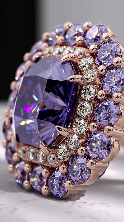 "The Regal Aura"🔮 Ziara Signature Ring in Rose Gold