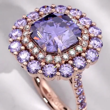 "The Regal Aura"🔮 Ziara Signature Ring in Rose Gold